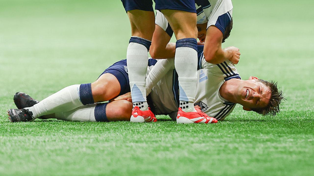 More bad news for the Whitecaps: Ryan Gauld left the pitch with an injury and unable to walk